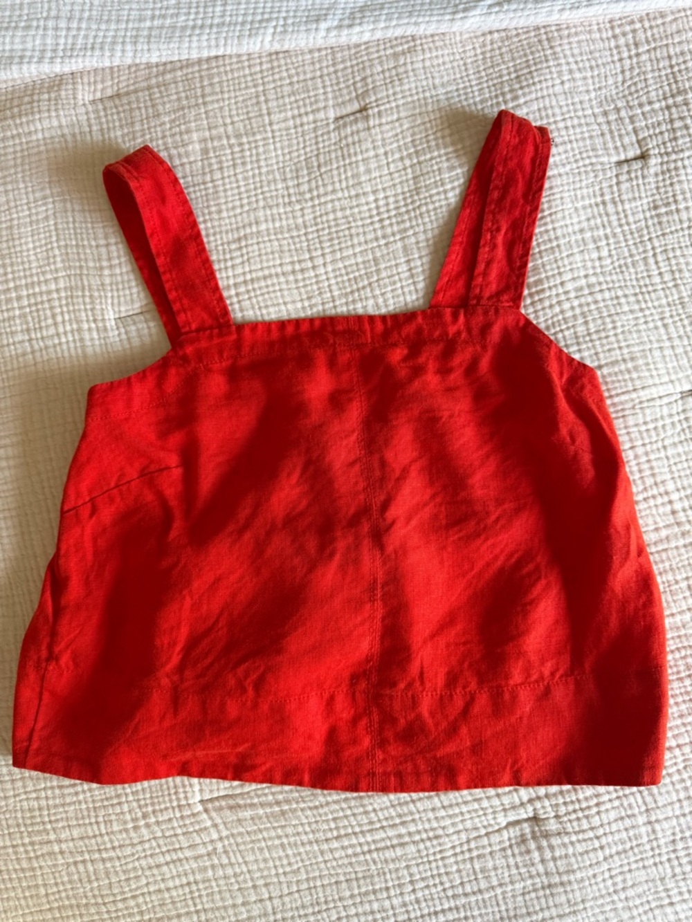 Madewell coral linen tank top XS